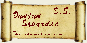 Damjan Sapardić vizit kartica
